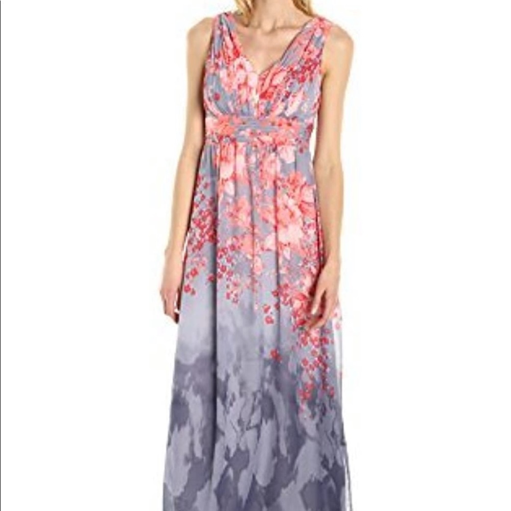 Sleeveless V-neck Floral Maxi, size 10